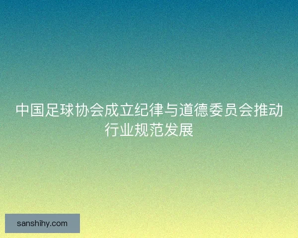 中国足球协会成立纪律与道德委员会推动行业规范发展